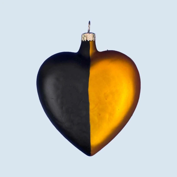 Glasanhänger Herz - schwarz/gold