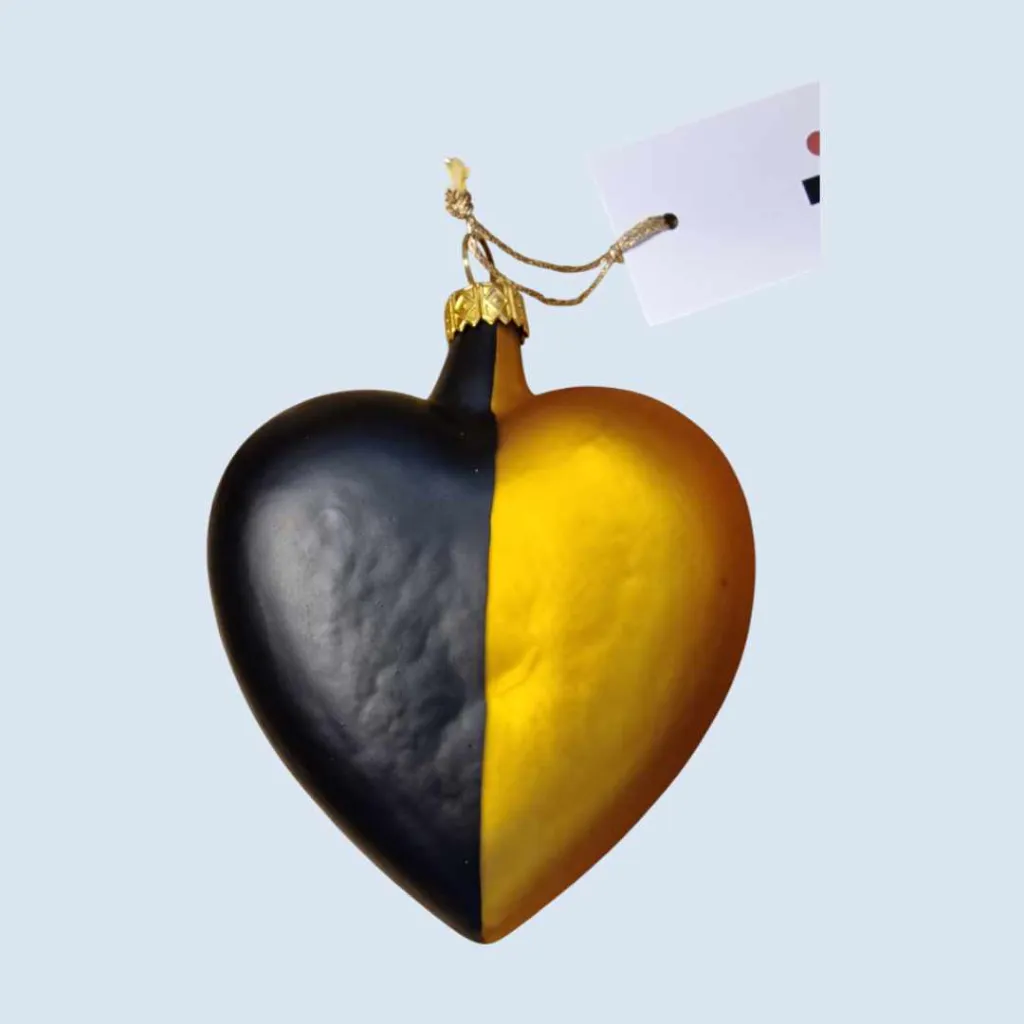 Glasanhänger Herz - schwarz/gold